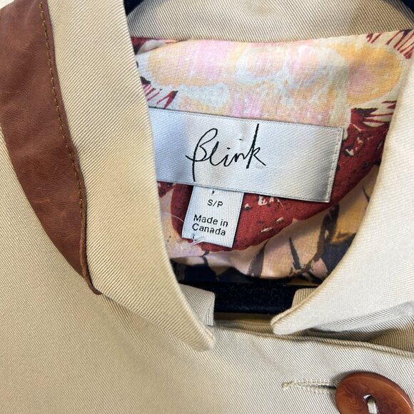 Blink Women's Tan Cotton Equestrian Coat Jacket S‎ Leather Trim Dressage Show - Picture 5 of 10